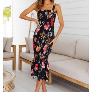 Hello Molly Womens Black Dresses | Flower Gallery Maxi Dress